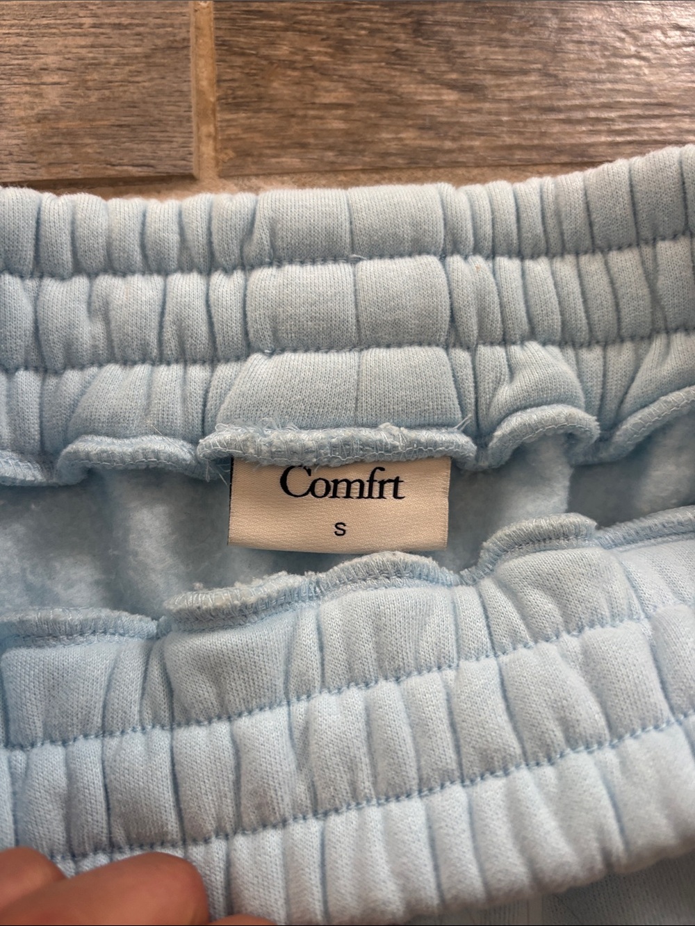 Comfort Collection Pastel Blue Women's Cropped Sweatpants - Picture 2 of 6